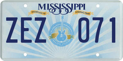 MS license plate ZEZ071
