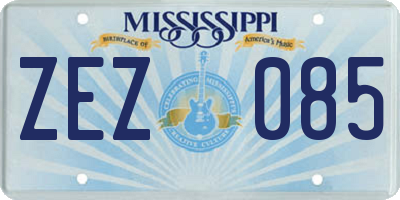 MS license plate ZEZ085