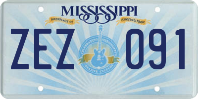 MS license plate ZEZ091