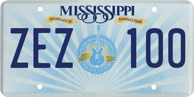 MS license plate ZEZ100