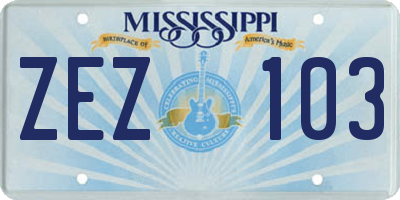 MS license plate ZEZ103