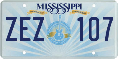 MS license plate ZEZ107