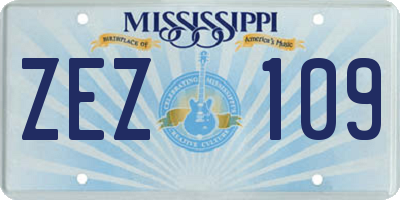 MS license plate ZEZ109