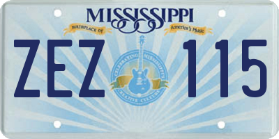 MS license plate ZEZ115