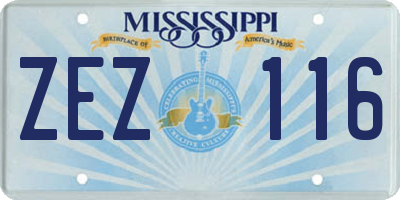 MS license plate ZEZ116