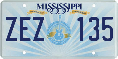 MS license plate ZEZ135