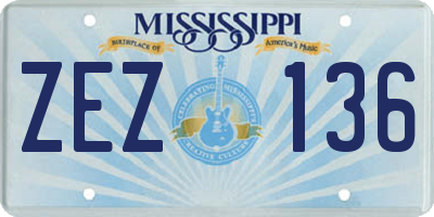 MS license plate ZEZ136