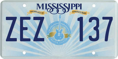 MS license plate ZEZ137