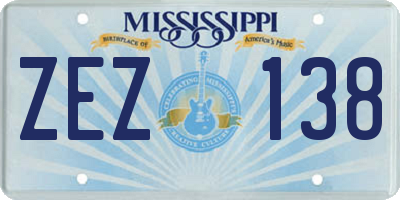 MS license plate ZEZ138