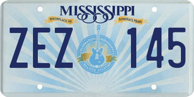 MS license plate ZEZ145