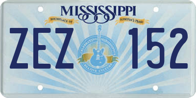 MS license plate ZEZ152
