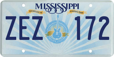 MS license plate ZEZ172