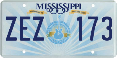 MS license plate ZEZ173