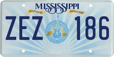 MS license plate ZEZ186