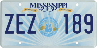 MS license plate ZEZ189