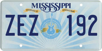 MS license plate ZEZ192