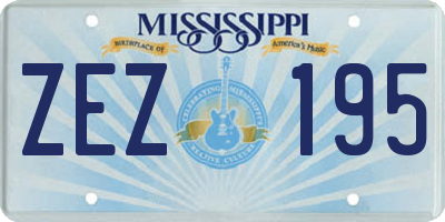 MS license plate ZEZ195