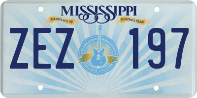 MS license plate ZEZ197