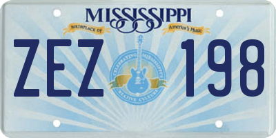 MS license plate ZEZ198