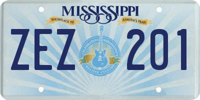 MS license plate ZEZ201