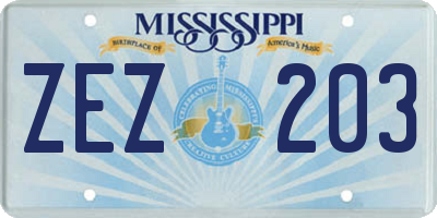 MS license plate ZEZ203