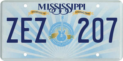 MS license plate ZEZ207