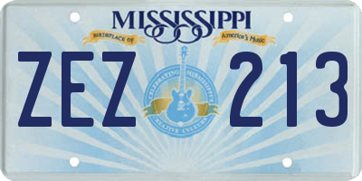 MS license plate ZEZ213