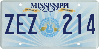 MS license plate ZEZ214