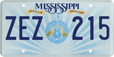 MS license plate ZEZ215