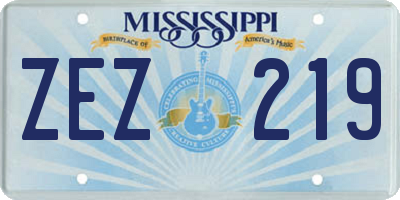 MS license plate ZEZ219