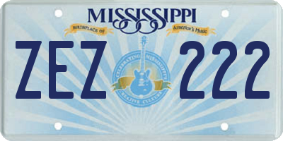MS license plate ZEZ222