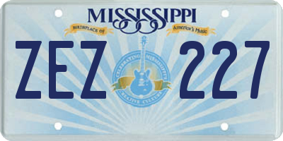 MS license plate ZEZ227
