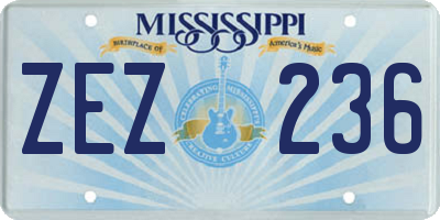 MS license plate ZEZ236