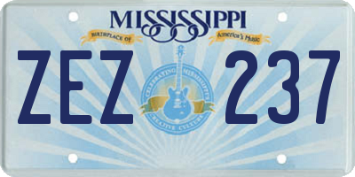 MS license plate ZEZ237