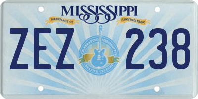 MS license plate ZEZ238