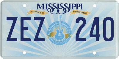 MS license plate ZEZ240