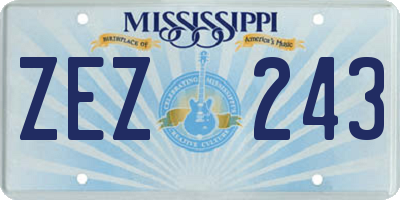 MS license plate ZEZ243