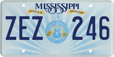 MS license plate ZEZ246