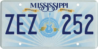 MS license plate ZEZ252
