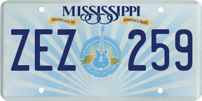 MS license plate ZEZ259