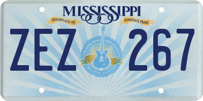 MS license plate ZEZ267