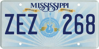 MS license plate ZEZ268