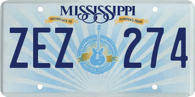 MS license plate ZEZ274