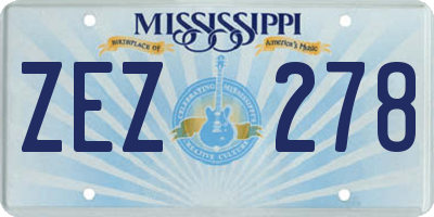 MS license plate ZEZ278