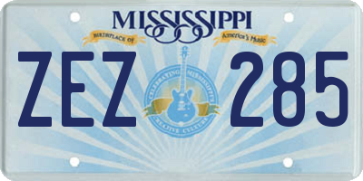 MS license plate ZEZ285