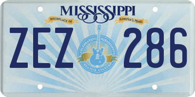 MS license plate ZEZ286