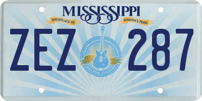 MS license plate ZEZ287