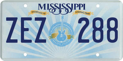 MS license plate ZEZ288