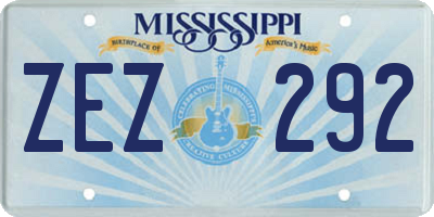 MS license plate ZEZ292