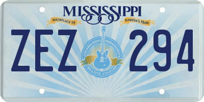 MS license plate ZEZ294